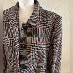 Talbots Plaid Women's Jacket/ coat Wool Sz 16